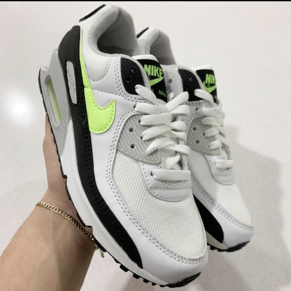 🤍💚🖤 New Nike Air Max 90 White Green Sneakers
